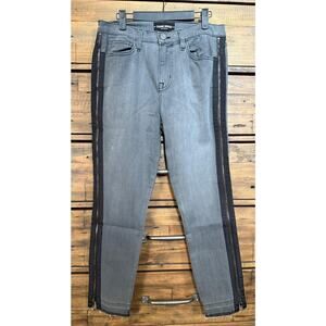 Etienne Marcel Jeans Women's 31 Gray High Rise Skinny Side Zip Charcoal Denim